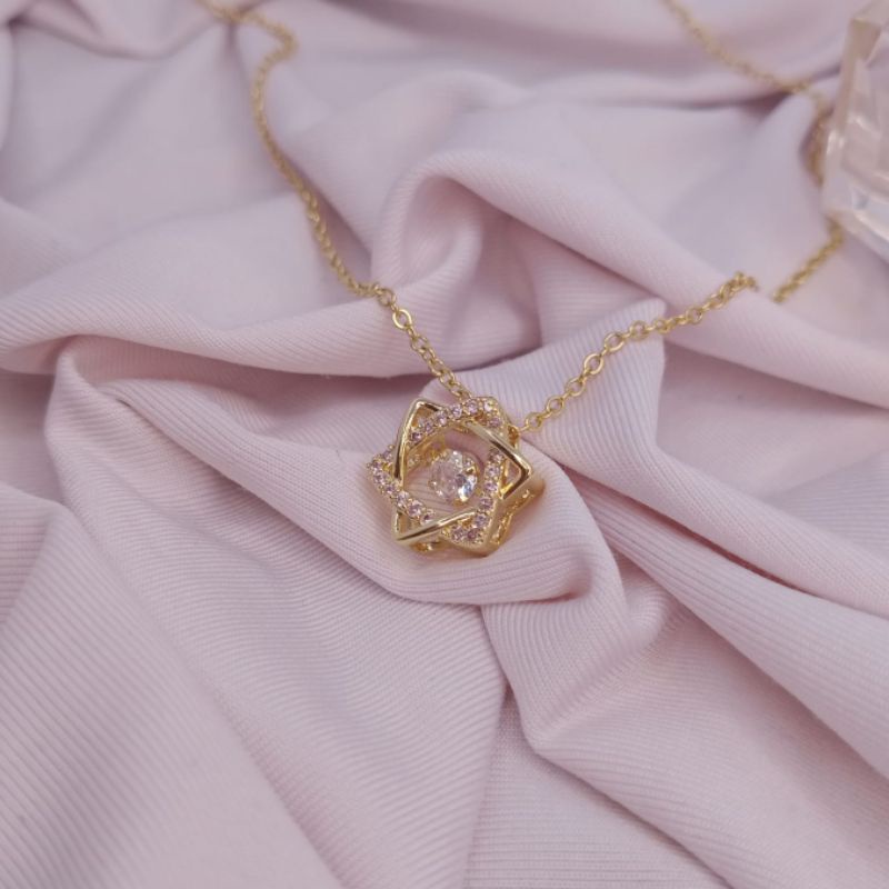 kalung rantai titanium dancing stone 24k kalung titanium asli kalung wanita kalung murah kalung 18k 