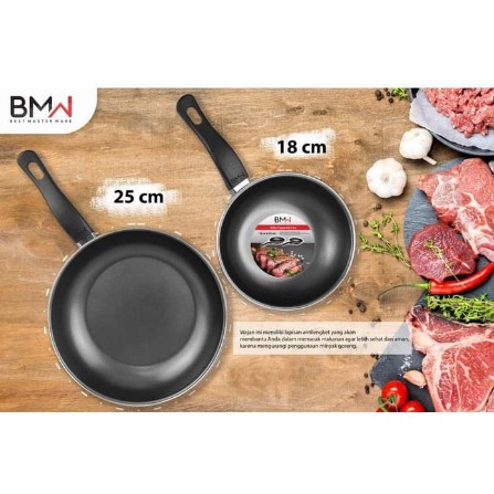 teflon HA Frypan Set 2 Pcs HITAM - Fry Pan Set Non Stick Teplon Wajan / teflon murah 18cm 25cm