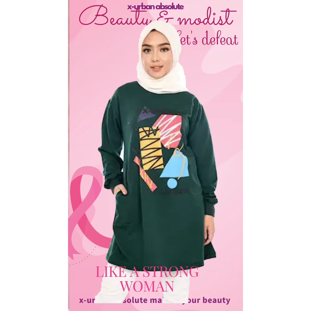 Jaket Wanita Hoodie Sweter Muslim Hijab Modis Keren X urband Absolute Sweater Tunik Wanita Dianara A
