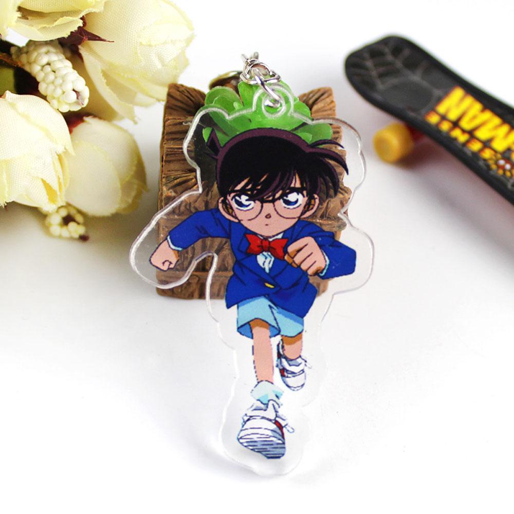 QUINTON Conan Gantungan Kunci Untuk Hadiah Anak Miniatur Detektif Conan Anime Jepang Darah Panas Anime Key Ring