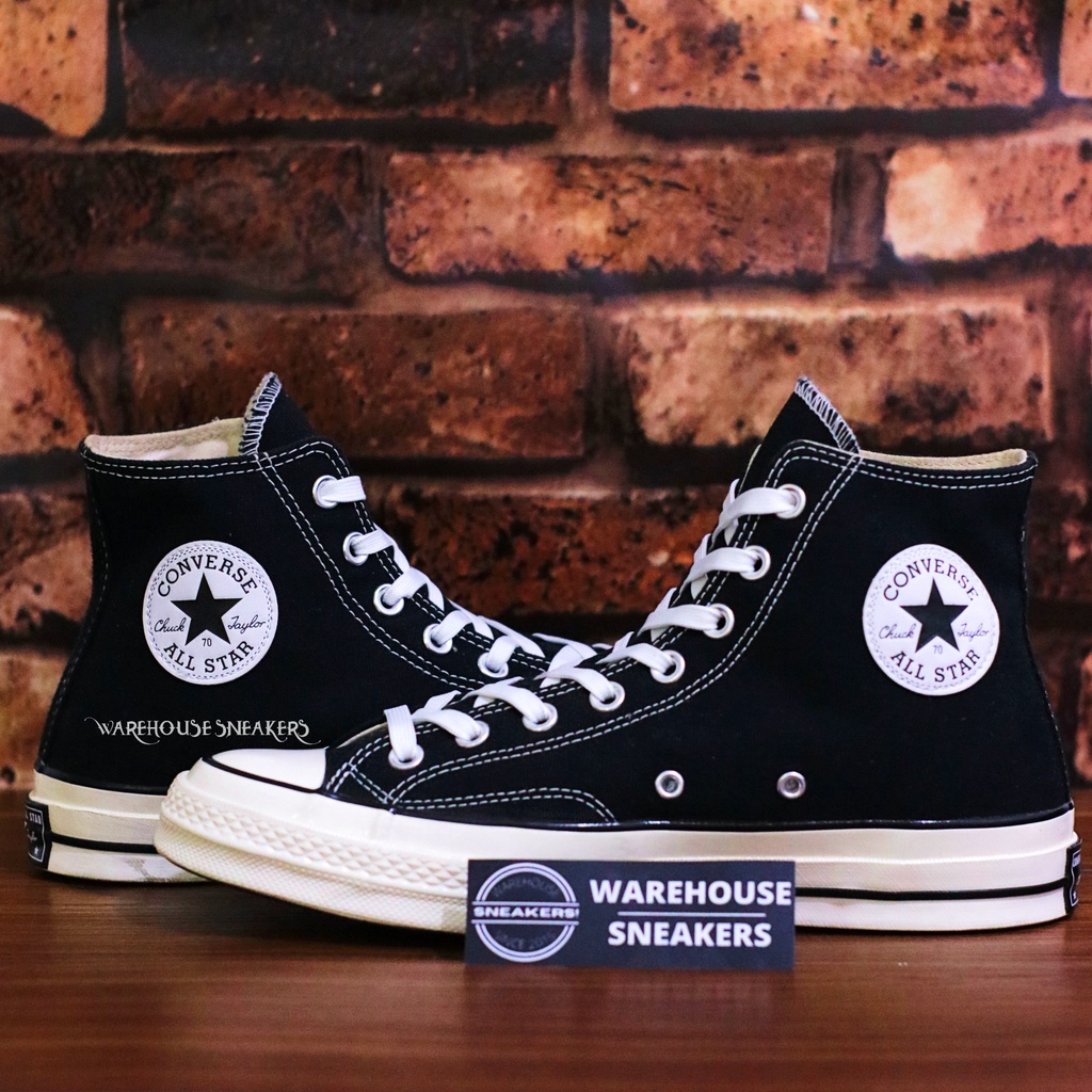 Converse 70s Chuck Taylor High Black White / Sepatu Konvers Konverse Hitam Putih Tinggi