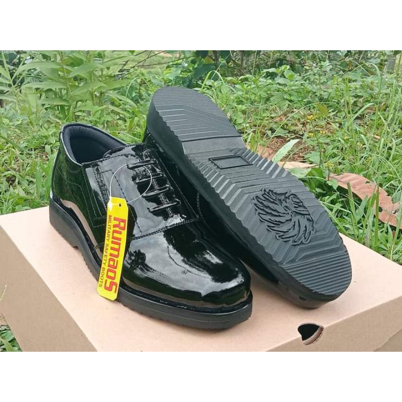 black series formal Rumaos sepatu Pantofel/dinas KANTORAN PDH KULIT SAPI HITAM KILAP