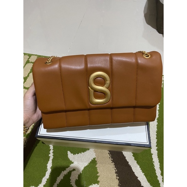 nora bag buttonscarves tas caramel like new BS