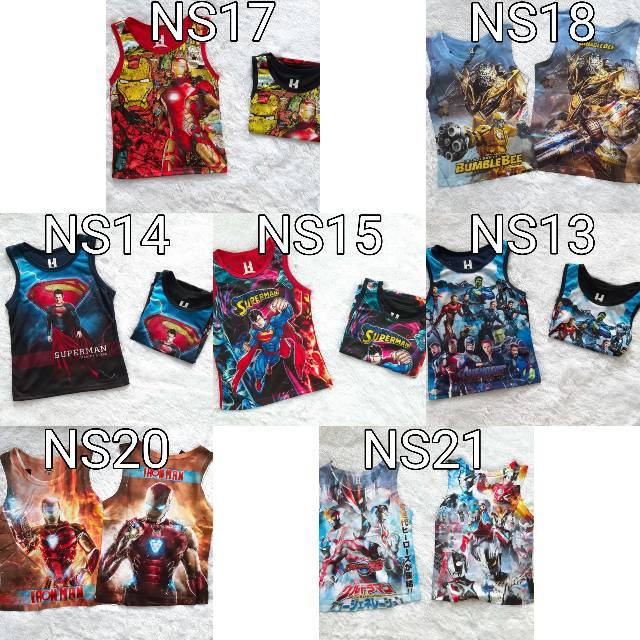 Update 11des SIZE 4 SINGLET ANAK  COWOK FULL  PRINT  3D 