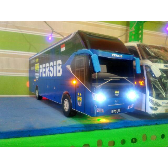 Miniatur bus bis Persib + Lampu