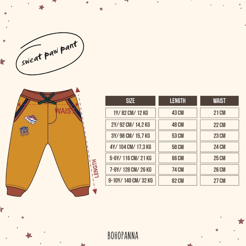 Bohopanna Sweatpants Paw Patrol 1-10y / Celana Panjang Anak