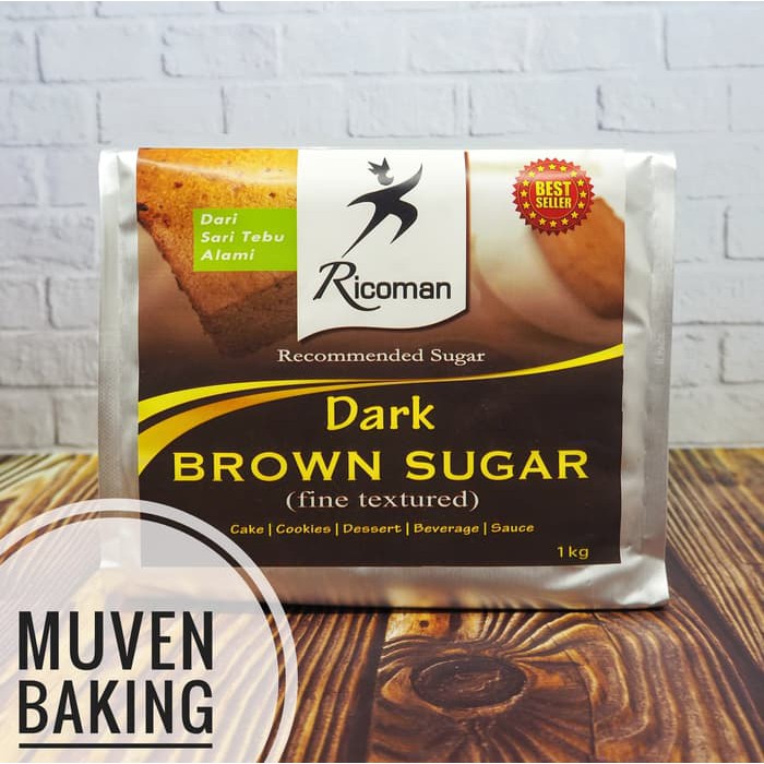 

Flash Sale - Gula Dark Brown Sugar Ricoman 1 Kg / Bubuk Caster Kastor Halus Powder