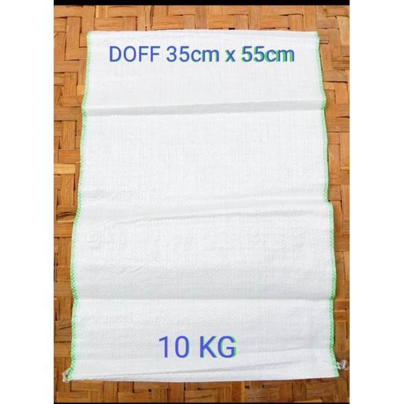 Karung beras 10kg polos doff putih susu ukuran 35cm x 55cm