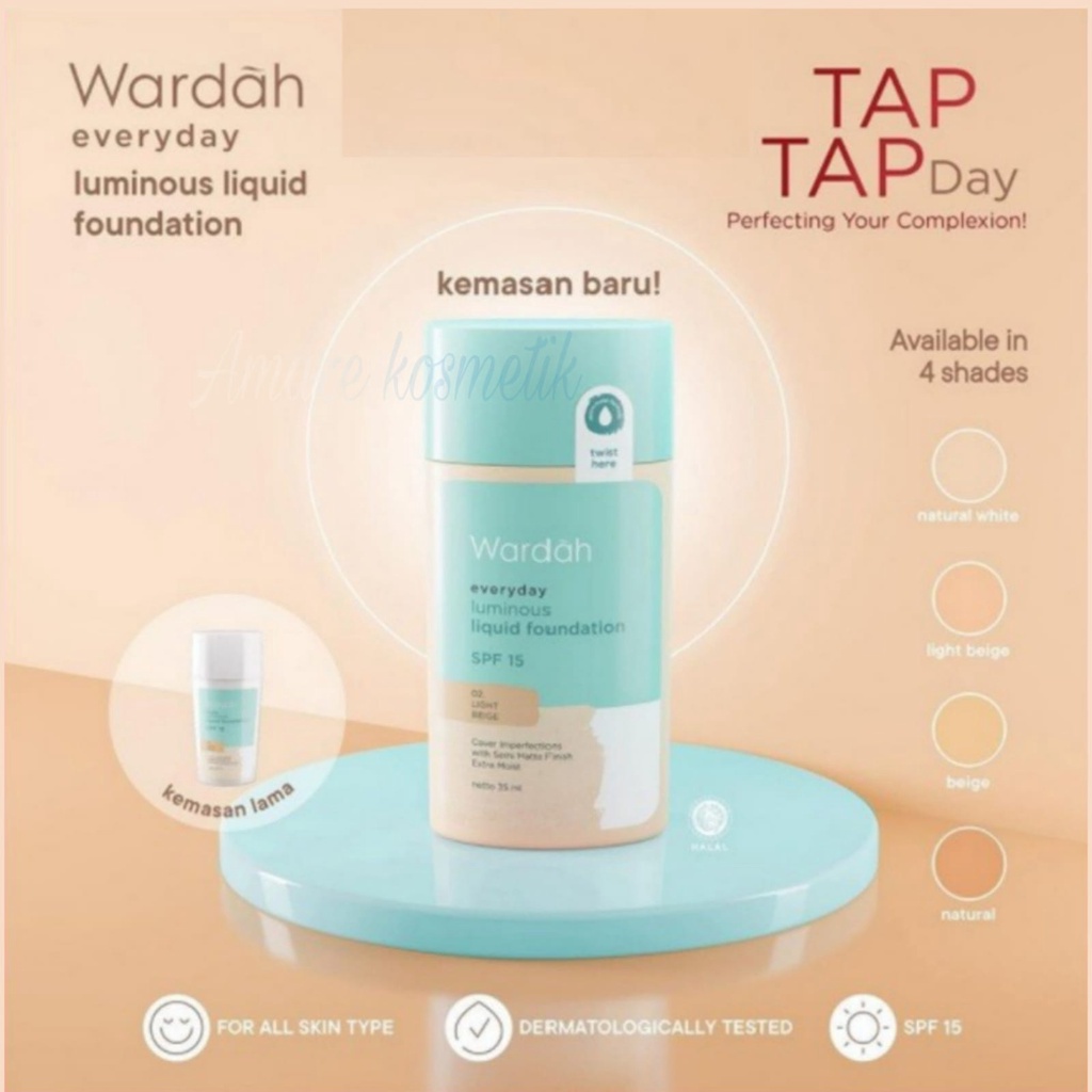 WARDAH Everyday Luminous Liquid Foundation SPF 15 BPOM 35ml Baru !!!