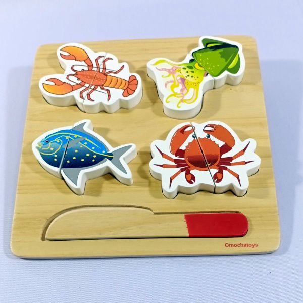 FAMZTOYS - Mainan Kayu Edukasi Potong Lauk Pauk