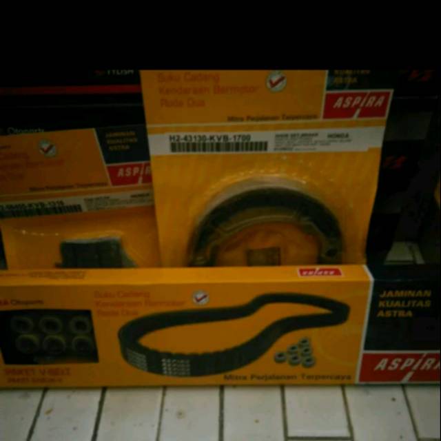 Paket v-belt vario karburator/CBS aspira + kampas rem depan belakang aspira for vario karburator/CBS