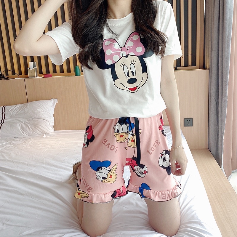 HP104 • Baju Tidur Import Celana Rumbai • Kaos Celana Hotpants • Fashion Wanita