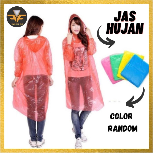 Jas Hujan Plastik Transparan Rain Coat Jas Hujan Darurat Transparan Termurah Colorfull Disposable New Rain Coat Serbaguna