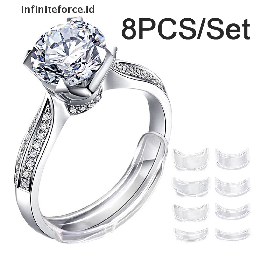 Infiniteforce.id Alat Adjuster / Pengecil Ukuran Cincin Bahan Silikon Transparan 8 Ukuran