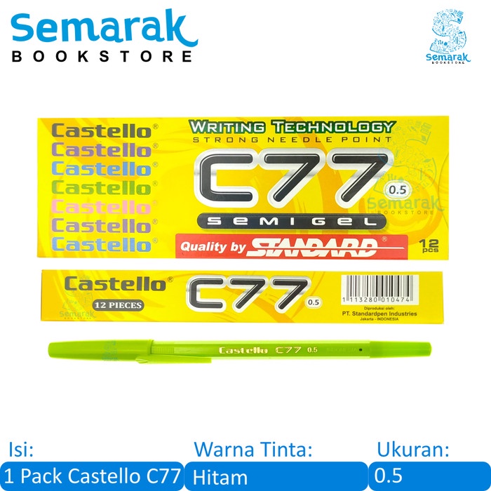 

Bagus Pulpen Semi Gel 0.5 Standard Castello C77 [1 Pack] Gilaa!!!