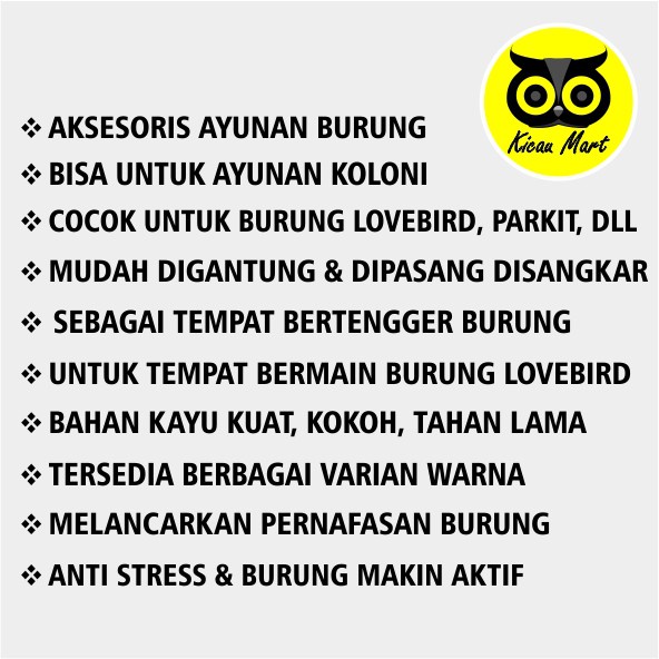 Jembatan Gantung Ayunan Burung Lovebird Mainan Panjatan Sugar Glider Mainan Hewan Hamster Tangkringan Parkit Kenari Nuri Parrot Aksesories Kandang