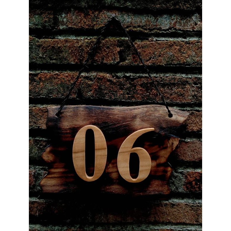 Home Number/Huruf Plat Rumah Kantor/Koleksi Angka jam bahan dari kayu jati solid