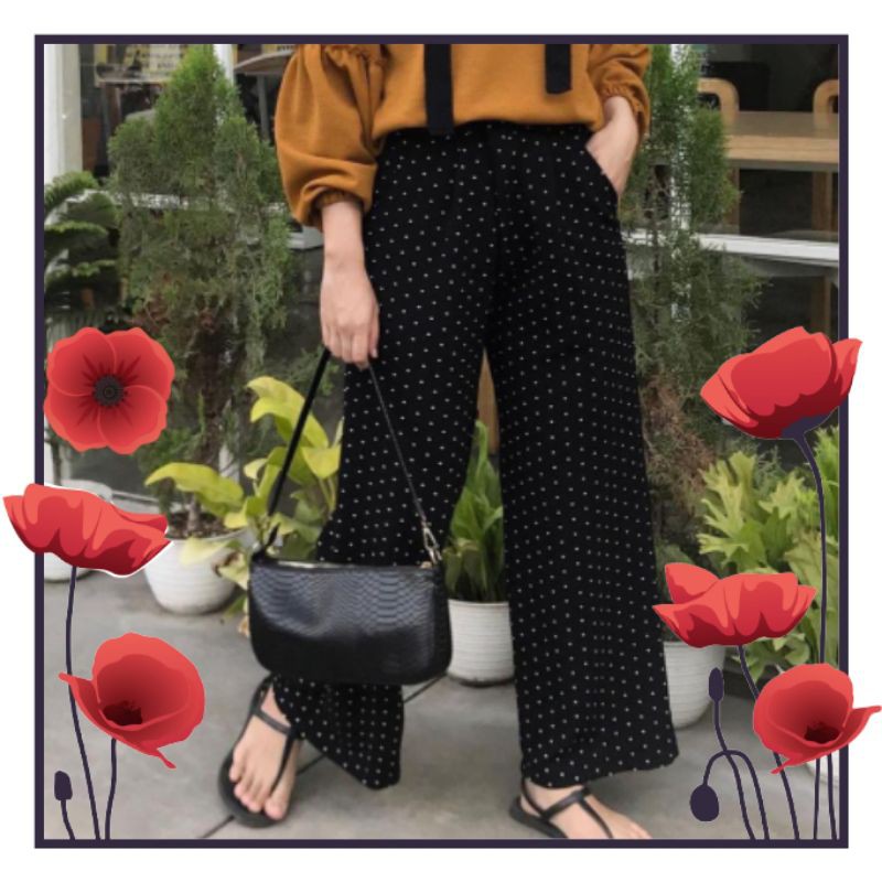 CELANA KULOT POLKADOT CELANA WANITA POLKADOT KULOT POLKADOT CELANA PANJANG MOTIF POLKA