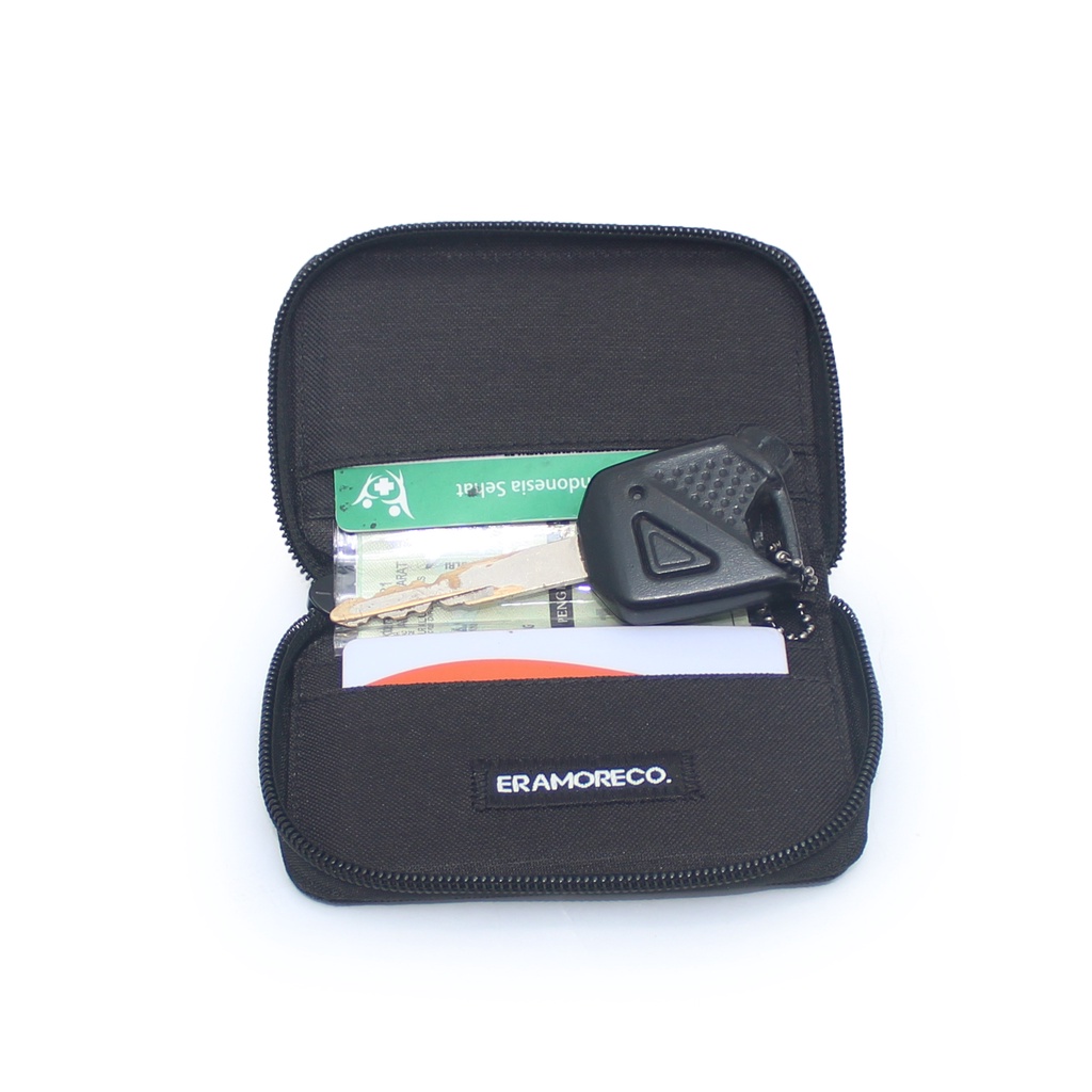 EMDS134 Dompet STNK Mobil Motor kartu Gantungan Kunci Remote Keyless hitam