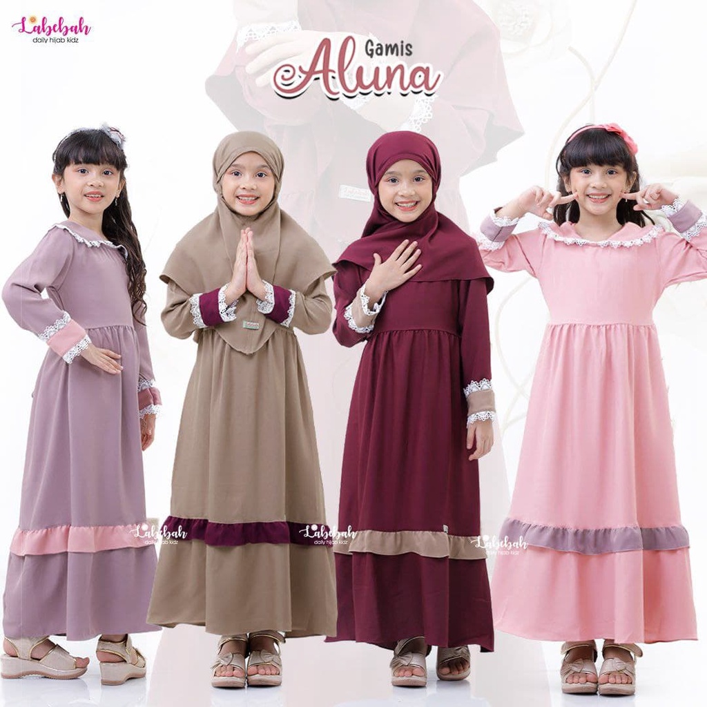 Aluna gamis cantik set hijab