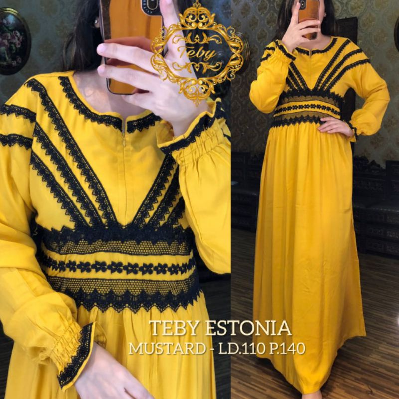 Daster arab Dress TEBY ESTONIA Original Dress Rayon Busui nyaman