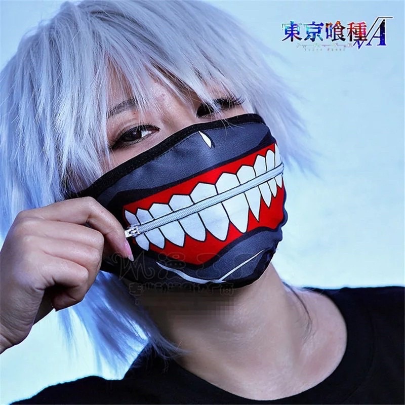 Masker Zipper Tokyo Ghoul Ghost Kaneki Ken New - Mask Tokyo Ghoul