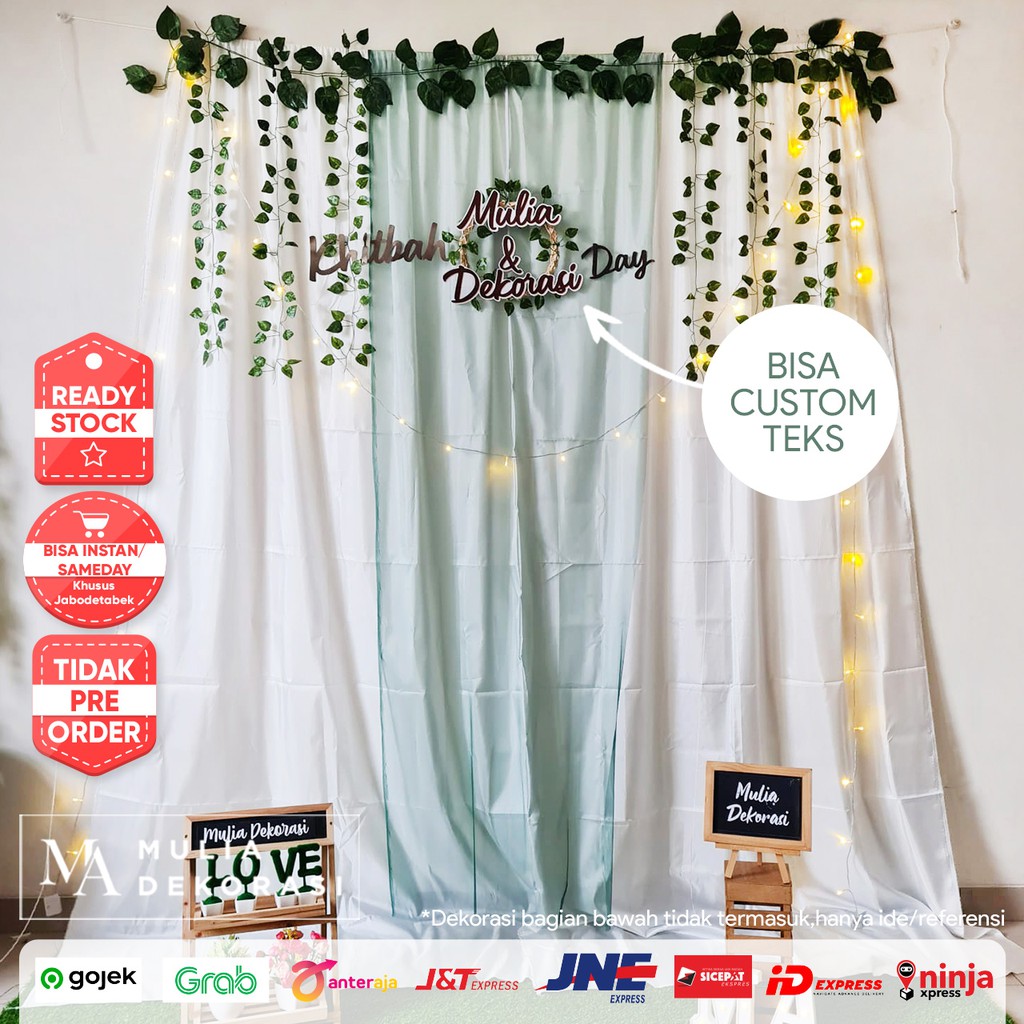 Dekorasi Lamaran Tunangan Backdrop Nikahan PhotoBooth DIY Akad Nikah Aqiqah Khitan Paket Mulia BBB