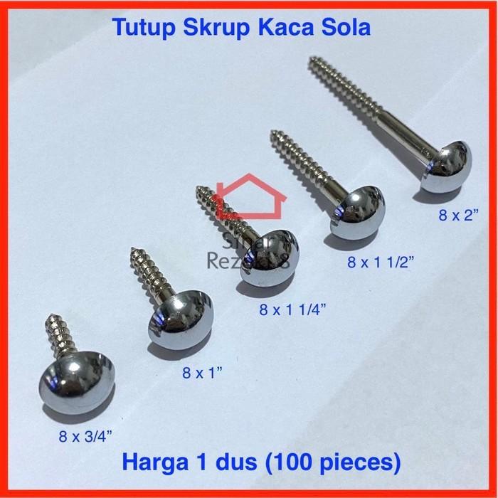 

1 DUS (100 pcs) Skrup Kaca Sola 1 1/4 inch Sekrup Tutup Wood 3 cm Kualitas Terjamin