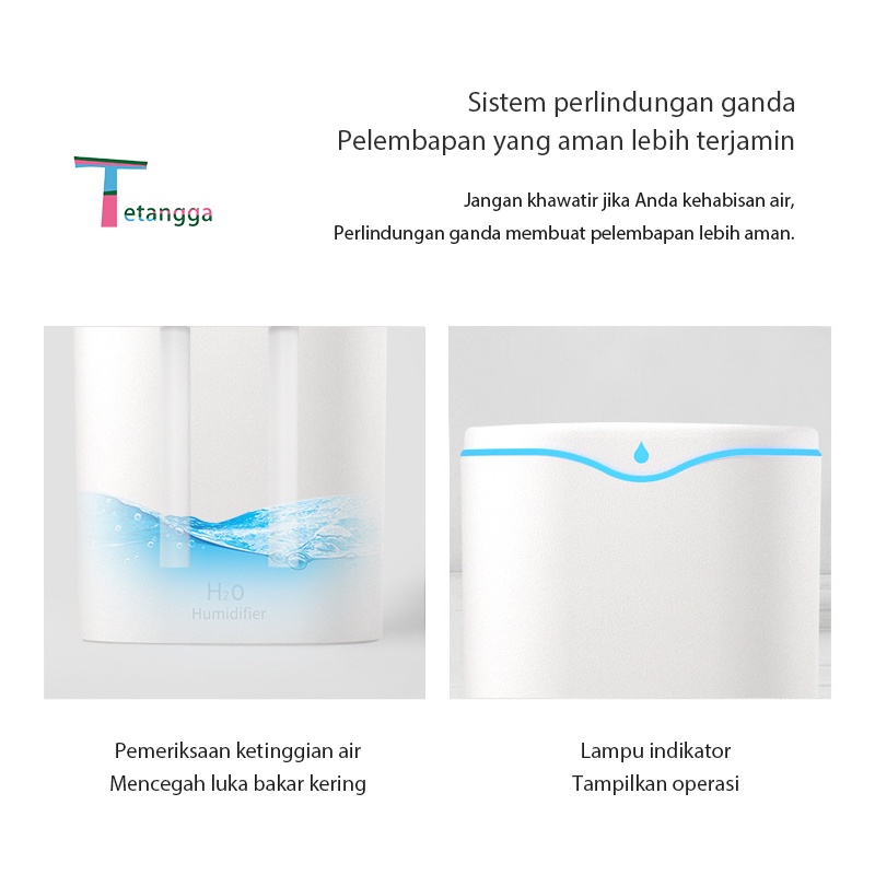 Dual Mist  Humidifier / Humidifier Kapasita USB Dengan Lampu Malam VS-1833