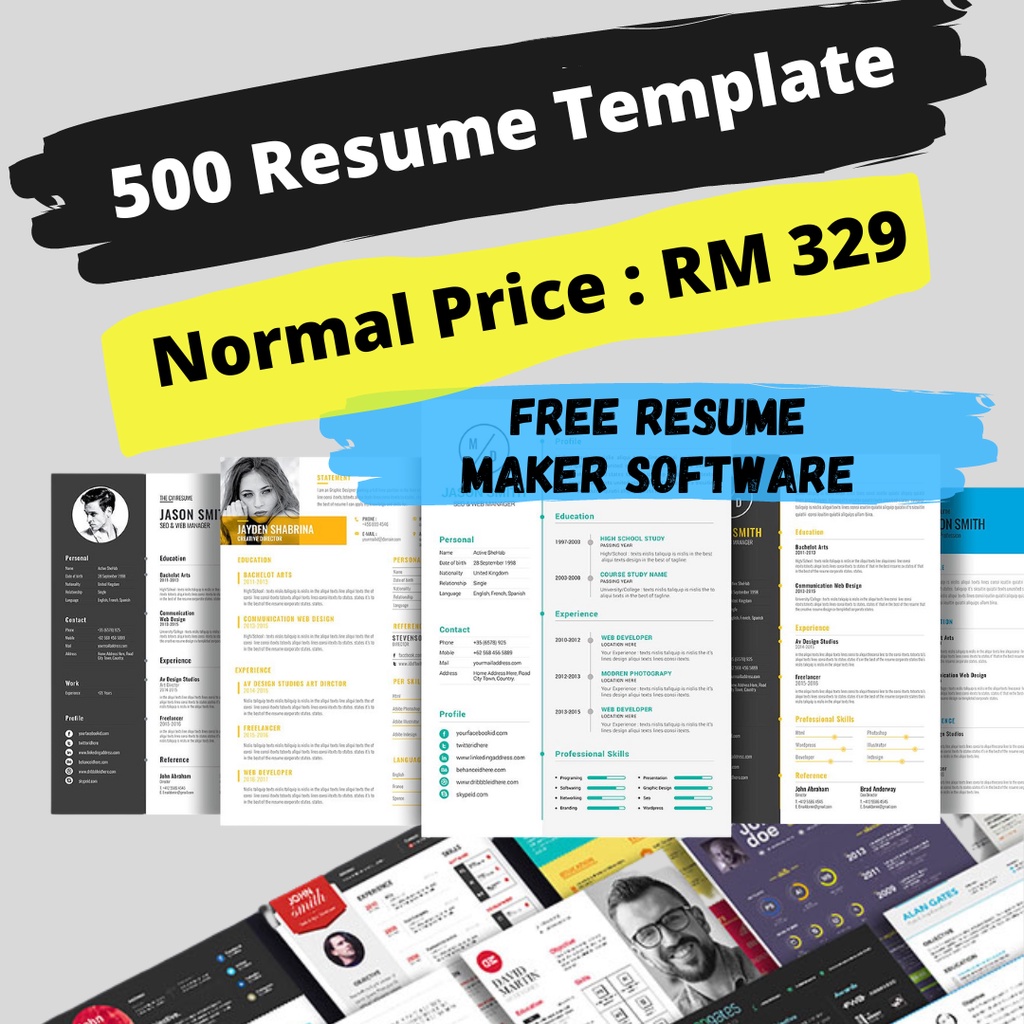 

NS Resume Template Bundle 500 Premium Resume Free Resume Maker Software