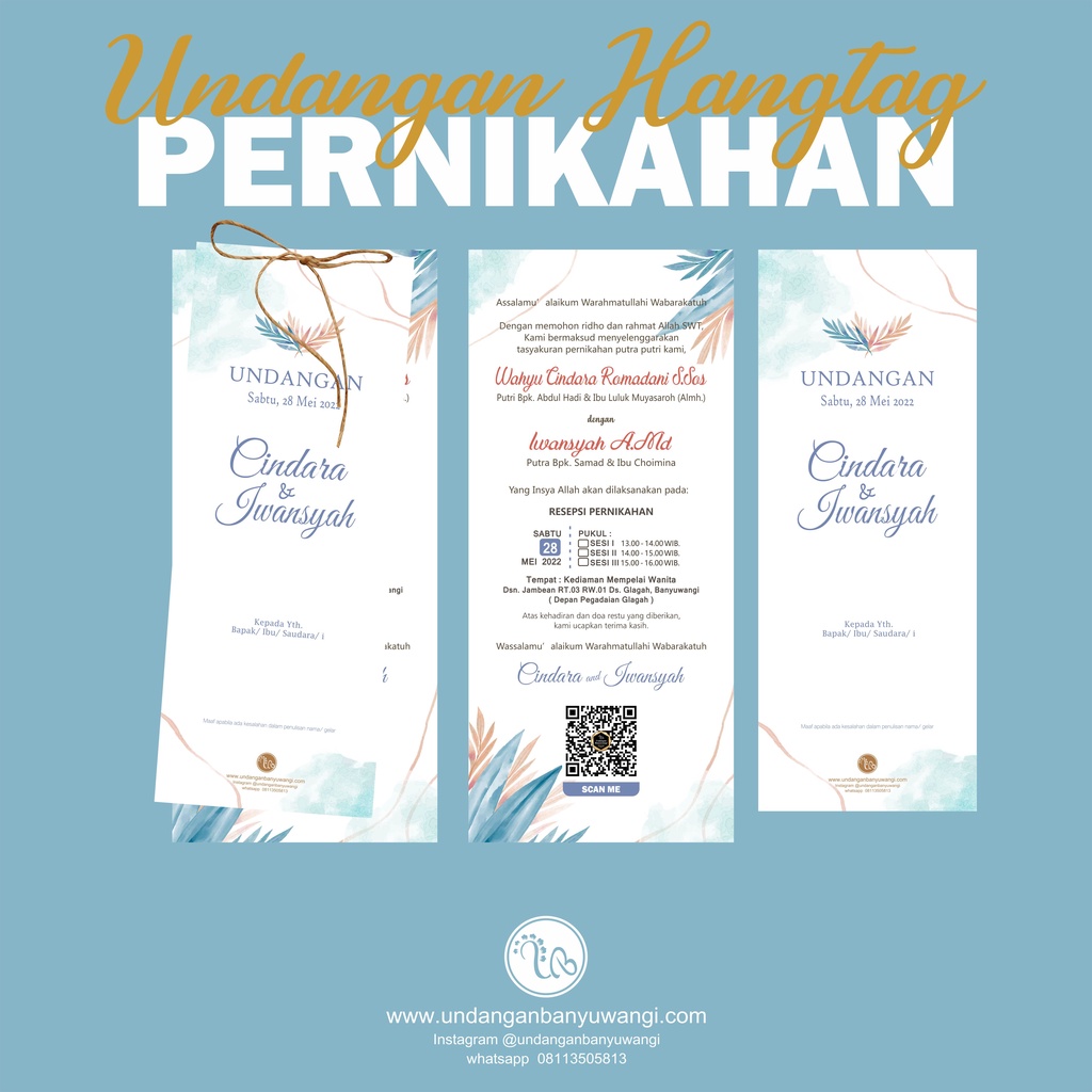 

Undangan Hangtag / Undangan Aesthetic / Undangan Pernikahan / Undangan Rustic 05