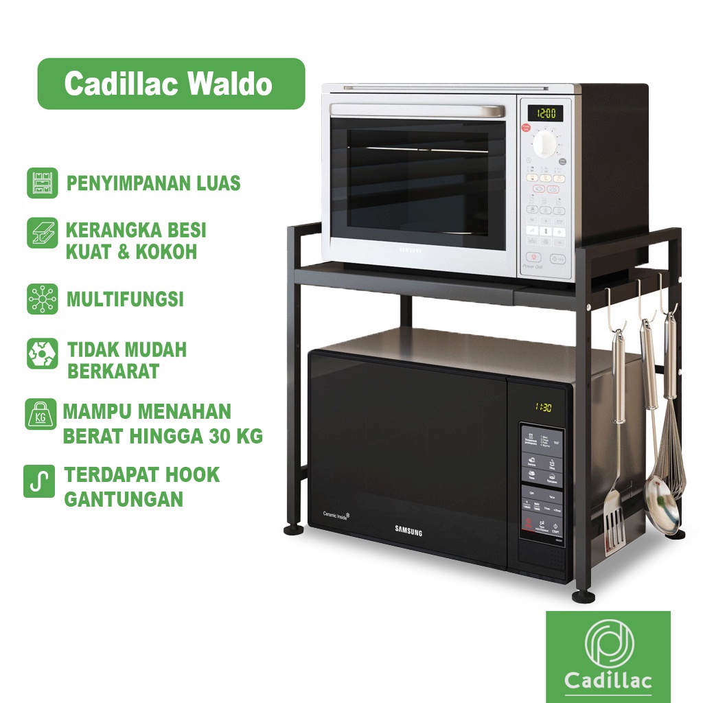 Cadillac Waldo Rak Penyimpanan Microwave Serbaguna Metal Storage - CDLC011