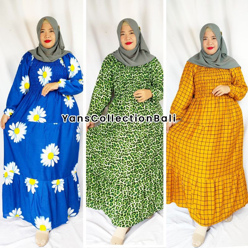 Dress Canda Lengan Panjang Kerut BALI Murah Overall