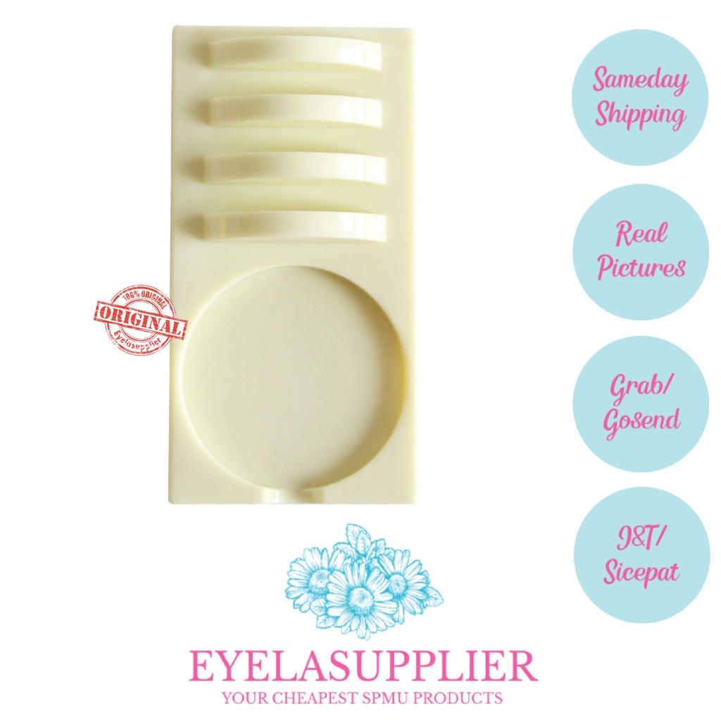 Palet akrilik kaca glass pallete untuk eyelash extension lem bulumata jade giok holder sticker bulu