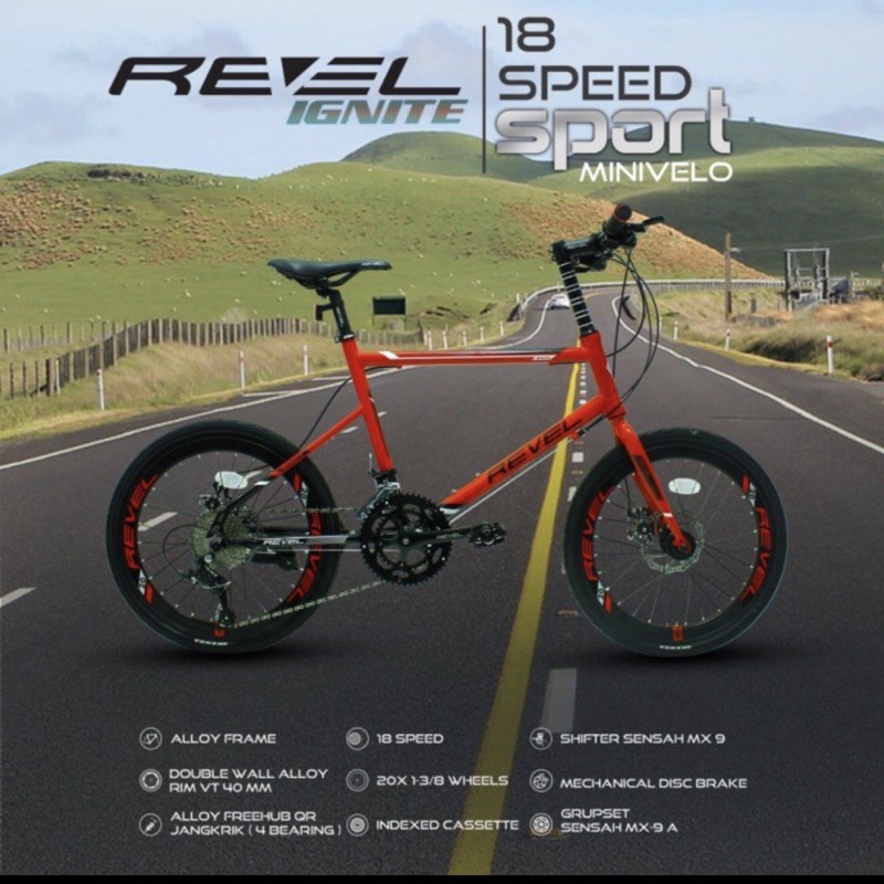 Sepeda Minivelo Revel Ignite 20 inch 16 / 18 inch SNI mixed MTB BMX Folding bike sepeda lipat kredit-3