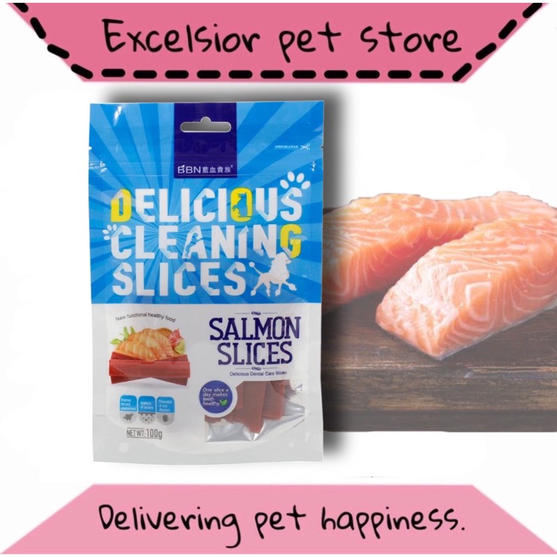 Snack anjing Salmon / Keju slices 100gr