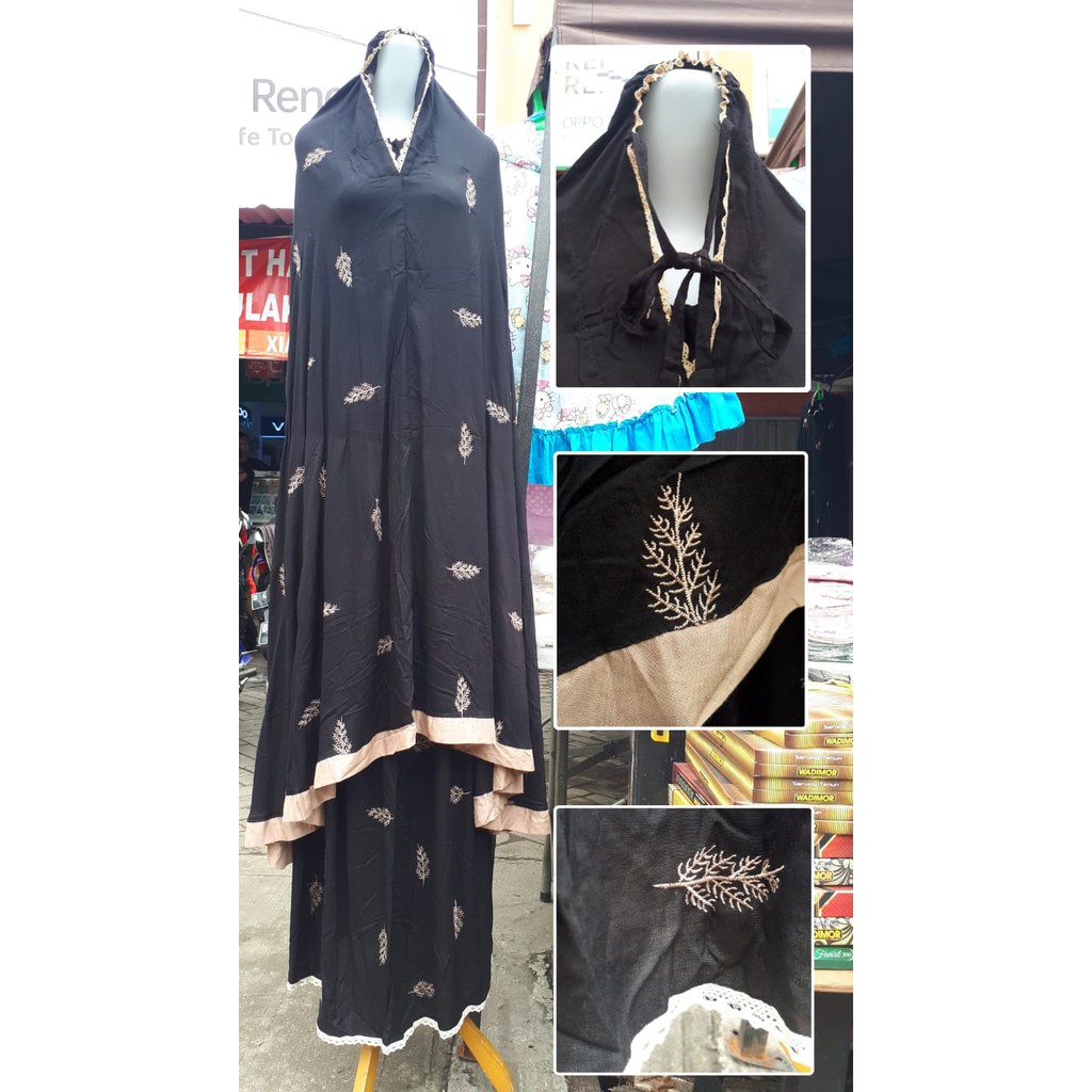 [HINOW] MUKENA RAYON RAISA BALI PREMIUM BORDIR CANTIK RENDA KECIL PLUS TAS