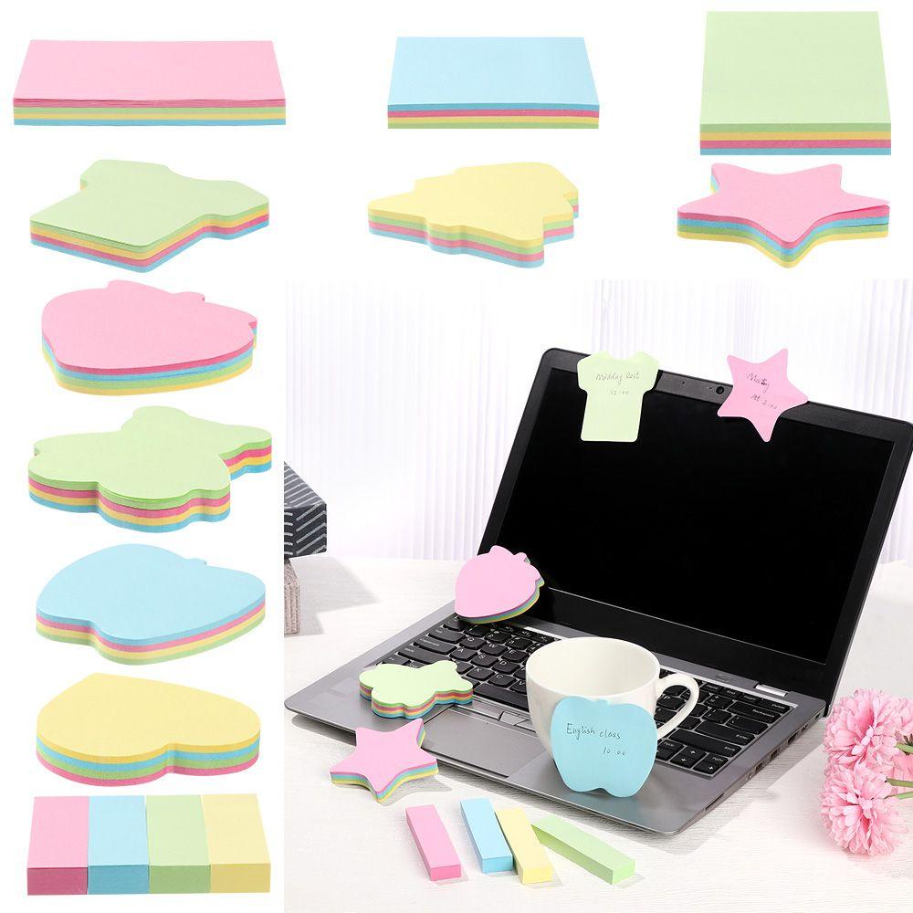 TOP Sticky Note Pads Self-Adhesive Candy Color Stationery Kertas Nota Sederhana