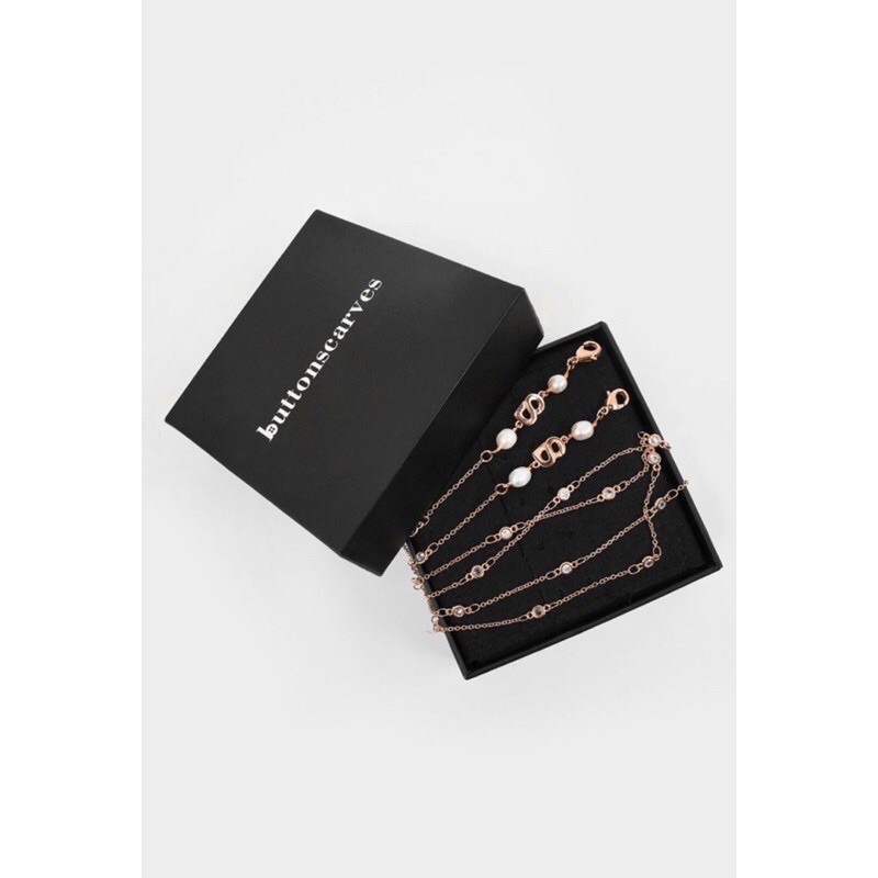 Everything Long Chain gold Buttonscarves mask strap Bs ready PALEMBANG