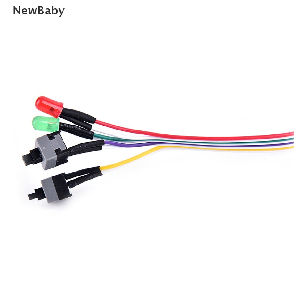 NewBaby High quality PC case red green LED lamp ATX power supply reset HDD switch lead ID