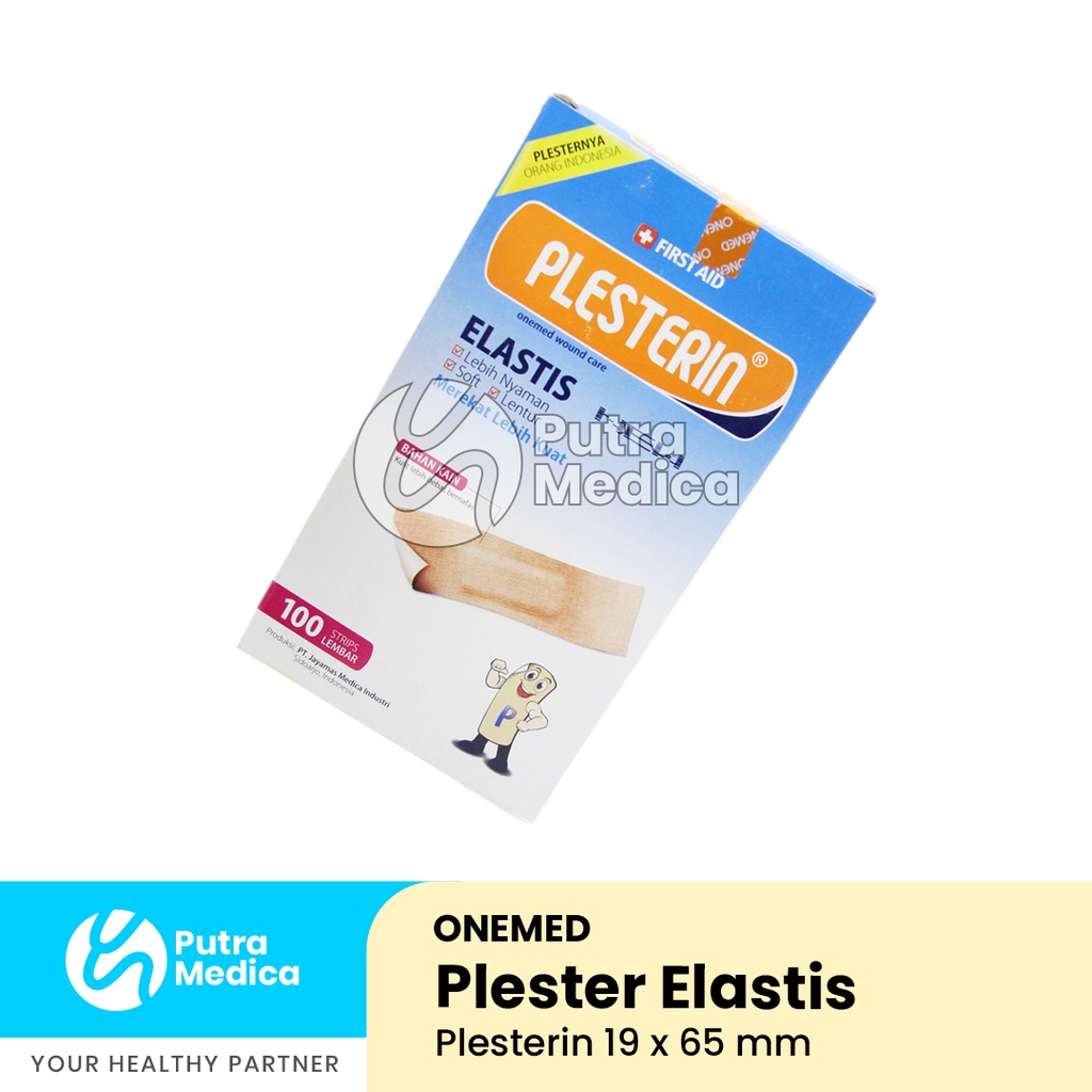 Onemed First Aid Plesterin Elastis - 1 Box / Plester Perekat Penutup Luka / Peralatan P3K