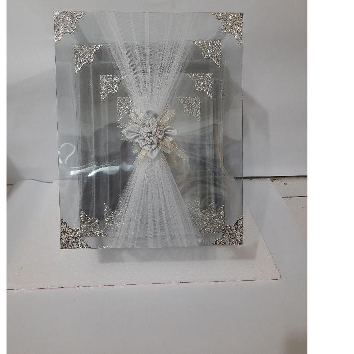 

PROMO 11.11 KODE-491 Kotak hantaran seserahan mika tile tinggi isi 4 warna silver