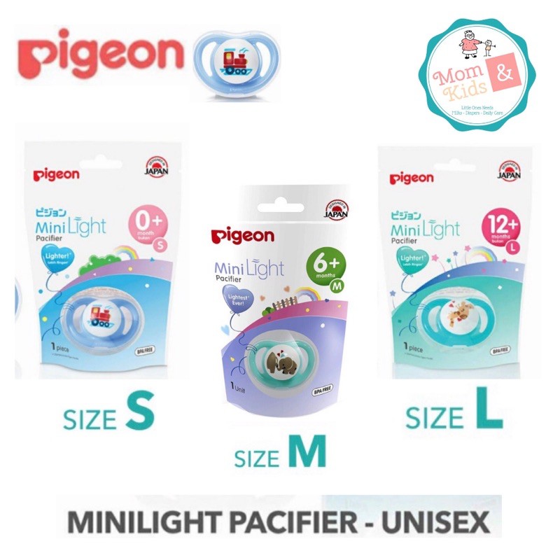 Empeng Pigeon Mini Light Pacifier size S M L / Empeng Silicone Pigeon