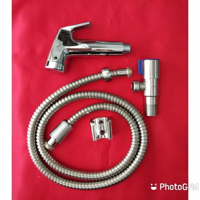 Jet Shower Semprotan Toilet Kloset Duduk Stop Kran Stainless Murah