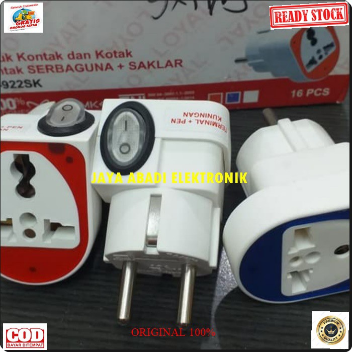 G399 Saklar Steker serbaguna terminal kuningan Colokan listrik lampu on off stop kontak piting setrum multifungsi universal tahan panas G399  PRAKTIS GK PERLU BONGKAR PASANG RUMAH TINGGAL COLOK SAJA  terminal kuningan = tahan panas - Ada saklar O