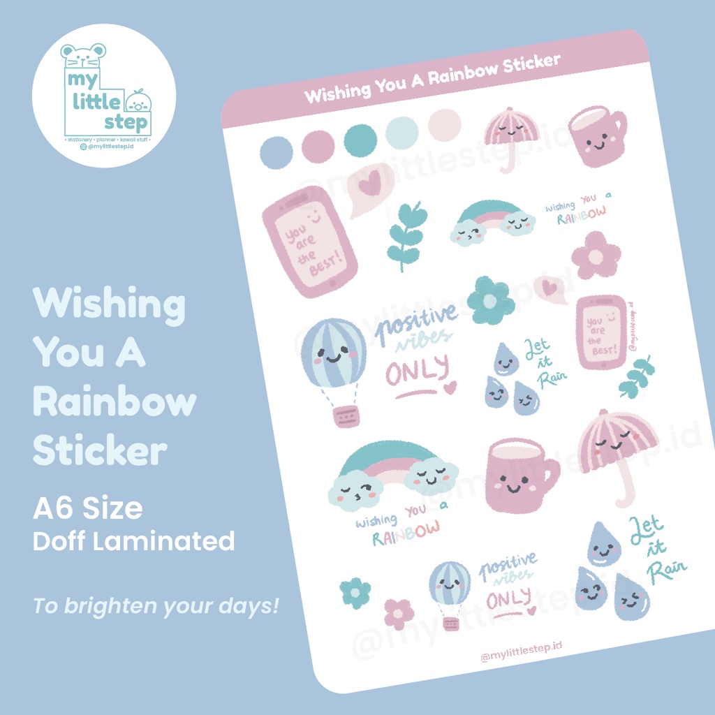 

MLS Wishing You A Rainbow Sticker Sheet A6 / Sticker Planner & Journal