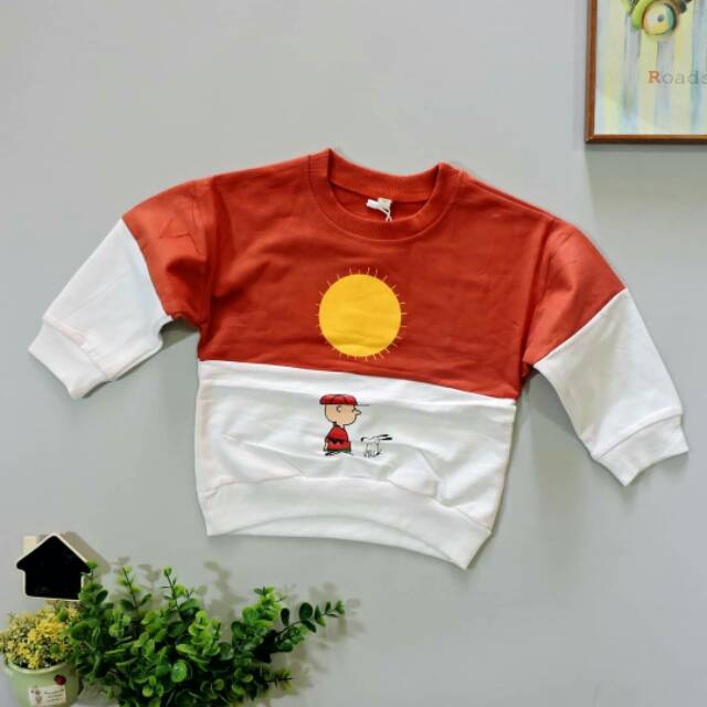 KC56 - SWEATER ANAK IMPORT TWOTONE CHARLIE SWEATER (IMPORT)