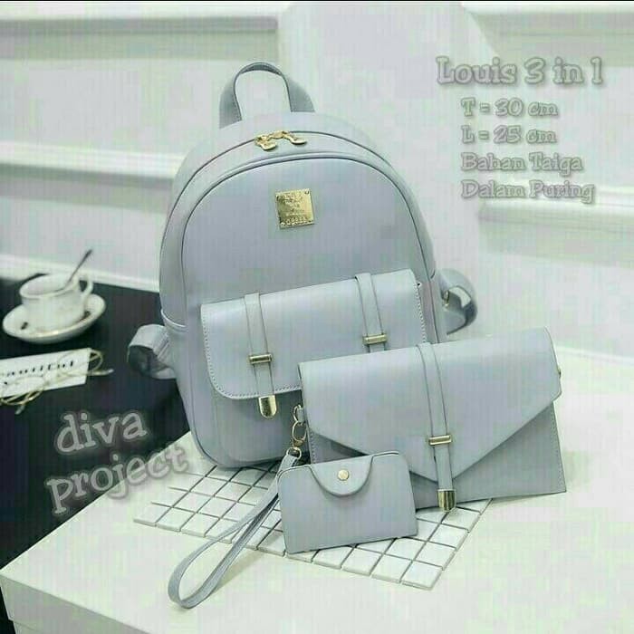 Louis Backpack / Tas Ransel 3in1 / Tas Gendong Wanita Kulit    DA00911