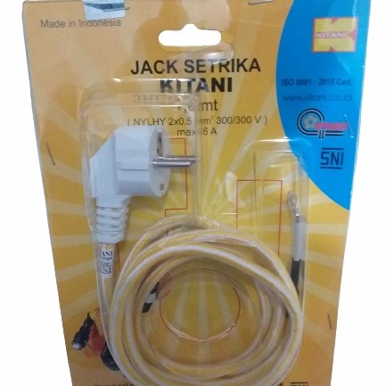 Kabel Setrika Seterika Arde 2x0.5 Panjang 1.8 m Anti Panas KITANI