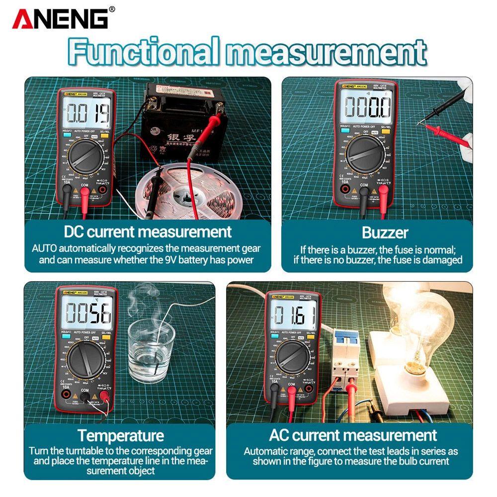 Solighter Digital Smart Multimeter Multifungsi AC/DC Ammeter Detector Alat Digital Profesional Meter